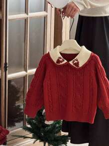 Girls & Young Girl Fashionable Knitted Sweater, Autumn/Winter