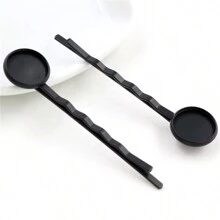 10pcs Simple DIY Hairpins Blank Base Setting Fit 12mm Cabochons Hairpin Fashion Jewelry Making Accessories Findings