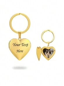 1Pc Personalized Custom Heat Transfer Photo Heart-Shaped Keychain, Which Adopts The Dual Processes Of Heat Transfer Printing And Laser Engraving. The Heart-Shaped Appearance Is Cute, Unique, Fashionable, Simple And Personalized, And There Are Multiple Colors Available For Selection. It Is Suitable For Birthday Gifts, Valentine'S Day, Anniversaries, Mother'S Day And Father'S Day. It Is Very Suitable To Be Given To Parents, Friends And Loved Ones.