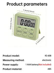 1 Pc Versatile Digital Kitchen Timer With Alarm Clock - Count Up & Down, 24-Hour Display, Memory Function, Large LCD, Magnetic/Stand Options For Cooking, Baking, Study & Gym,No Battery Included