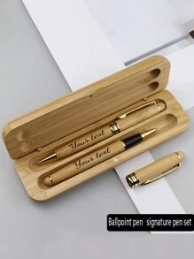 Caja de regalo de pluma personalizada, pluma de bambú y metal, regalo creativo con logotipo, pluma neutra de oficina, regreso a la escuela, multifuncional, ornamental, reutilizable, moderna, colorida, linda, vintage, de dibujos animados, Kawaii, personalizada, única, para trabajadores, clientes, estudiantes, para negocios/trabajo/oficina, para la escuela, suministros escolares, regreso a la escuela, para oficina, para la escuela, para el aula, para regalos de maestros, para la universidad, para colegas, para dormitorios, para maestros, para niños y niñas, para adolescentes, estudiantes de secundaria, estudiantes de secundaria, estudiantes universitarios, estudiantes universitarios, primer año, segundo año, estudiantes menores
