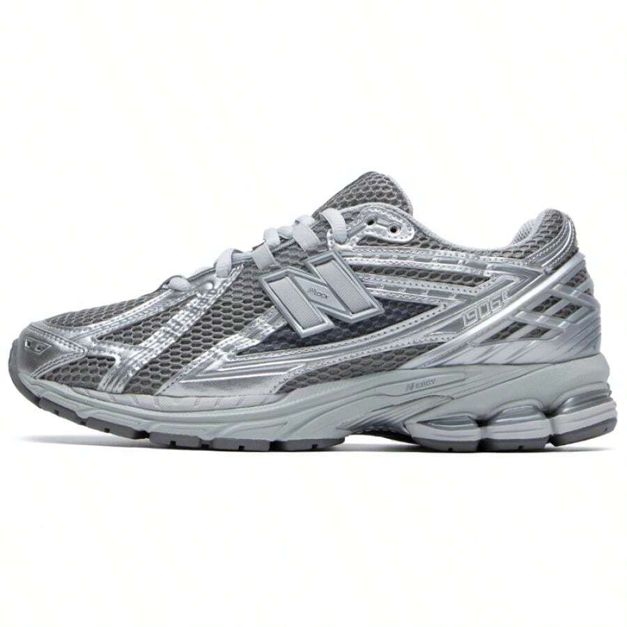 New Balance Giày thể thao Unisex cổ điển thường ngày, giày lưới thoáng khí - xám/bạc - Xem 1