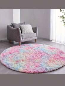 1 件圆形彩虹毛绒地毯，柔软圆形儿童游戏垫，毛绒圆形地毯，适用于卧室、客厅、儿童房、家居装饰 - 彩色 - 查看 7