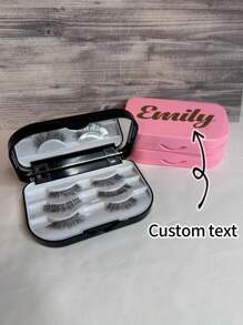 1pc Personalized Eyelash Case, Custom Eyelash Box For Celebrations, Bridesmaid Gift, Travel Eyelash Storage