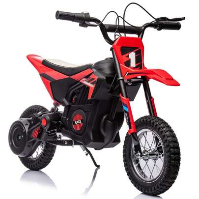  Danolapsi Kid Electric Dirt Bike,24V Electric Motorcycle,Off-Road Bike Motocross With 250W 13.6MPH Fast Speed,Leather Seat,Twist Grip Throttle,Metal Suspension,Air-Filled Tires,Ride On Toys For Teen