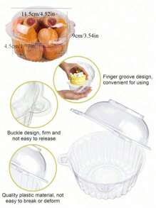 10/20/30/50/100 件透明塑料蛋糕杯盒，松饼甜点纸杯蛋糕盒饼干水果寿司包装容器，一次性透明纸杯蛋糕盒，可堆叠单隔间纸杯蛋糕，带密封盖，适用于派对婚礼 - 彩色 - 查看 7