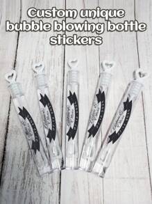 45pcs Wedding Bubble Tube Labels, Personalized Wedding Labels, Wedding Stickers Custom, Bubble Wand Label Clear, Bubbles Wedding Label, Bubble Party Custom Transparent Stickers, Multi-Functional High-Quality, Cute, Vintage, Custom, Personalized, Unique, Ideal Gifts For Him, Ideal Gifts For Her, Her, Girlfriend, Family, Friends, Son, School Students, Workers, Kids, Dining Room, Bathroom, Living Room, Bedroom, Office, Tea Room, School, Home, For Anniversaries, For Birthdays, For Weddings, For Graduation, For Housewarming,Wedding Essentials,Customized Wedding Crafts,Warm Ambience - Multicolor - View 7