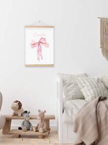 1 pieza Póster de arte estilo lazo con nombre personalizado, pintura en lienzo con letra, póster nórdico, decoración de pared para habitación de niños, accesorio, imagen colgante regalo de Navidad, Día de San Valentín, decoración Día de San Valentín, sin marco