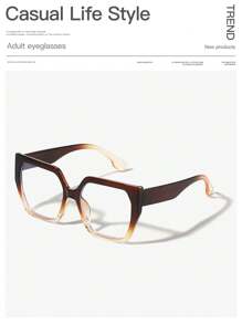 1 pezzo Occhiali da donna con montatura quadrata grande in acrilico, di moda, colore nero, adatti per lettura quotidiana, lavoro e vita universitaria