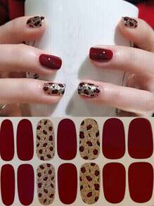 Leopard Print, Y2K Style Mix & Match Full Cover Nail Stickers, Easy To Apply With Dotted Lines Nails - Multicolor - View 31