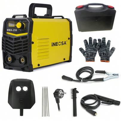 Mini Welding Machine 250AMP Stick Electric Welder Inverter Machine Tool Kit, Portable MIG Welder Gasless Digital MIG Welding Machine Flux Core Solid Wire MIG ARC Lift TIG Spool Gun Inverter Welder