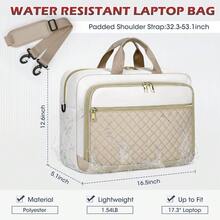 NEWHEY Laptop Bag 17.3 Inch Laptop Briefcase For Women Men Waterproof Shoulder Messenger Bag Large Computer Bag For Business Office Work College, Black - 卡其色&米色 - 查看 2