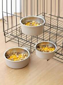 1pc Stainless Steel Hanging Dual-Purpose Pet Bowl With Anti-Spill Fixation For Dog Crate Use - Multicolor - View 5