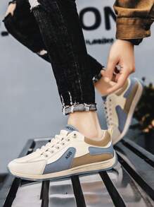 Leisure Walking Shoes For Men & Women, Outdoor Sports Sneakers, Lightweight & Comfortable Hiking Trekking Shoes, Versatile Casual Flat Shoes For Daily Wear - Blue and White - View 4