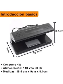 Detector de billetes falsos con luz ultravioleta y linterna ultravioleta - Negro - Ver 5