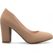 Women's Classic Round-Toe Platform Pumps High Block Heel - Adorable,-2025 - 灰褐色磨砂皮 - 查看 4