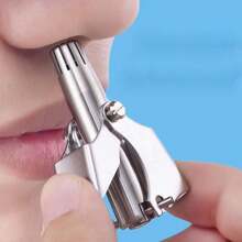1pc/2pcs Stainless Steel Manual Nose Hair Trimmer, Rounded Head Design For Full Body Waterproof Nose Hair Removal