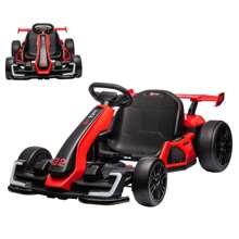 24V Electric Go Kart,Electric Drift Kart Car,Electric Drifting Go-Kart With 300W Powerful Motor Drift/Sport Mode,Big Battery,Eva Tire,Length Adjustmen Ride On Toys For Kids Racing Toy - 紅色 - 查看 1