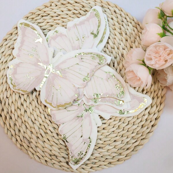 20Pcs/40Pcs/60Pcs Butterfly Napkins, Pink Butterfly Party Supplies, Butterfly Birthday Party Decoration, Butterfly Shaped Disposable Napkins Tableware For Spring Floral Butterfly Fairy Themed Birthday Party Favors Party Napkins