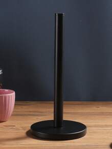 Matte Black /Gold Paper Towel Holder Countertop, Kitchen Paper Roll Holder Stand With Weighted Base Heavy For Standard Or Gaint Rolls Stainless Steel Matte Black Gold Paper Towel Holder Free-Standing Kitchen Roll Holder - Black - View 7