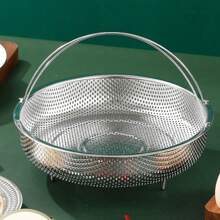 1 pièce Panier cuiseur vapeur multifonctionnel tout-en-un avec poignée, panier de vidange en acier inoxydable pour la maison avec maille fine, lavable au lave-vaisselle, parfait pour la cuisson à la vapeur des légumes, facile à utiliser