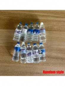 5个/10个/20个 1:12比例树脂微缩逼真矿泉水瓶模型 - 娃娃屋微型礼品玩具 - 装饰配件和摆件（款式随机）
