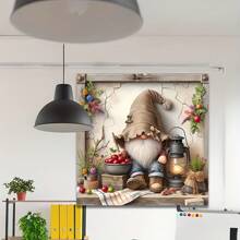 Arte de Parede de Jardim Country Gnome, Placas de Madeira 2D de Flores da Primavera, Decoração de Quintal Interno/Externo em Estilo Clássico, Decoração Doméstica Multifuncional Estilo Fazenda, Guirlanda Redonda/Quadrada Temática Sazonal, Decorações Penduradas na Parede e Porta Tema de Gnomo Vintage, Decorações de Jardim Decoração de Casamento Decoração Doméstica