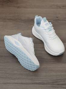 Women's Athletic Sneakers, Fashionable Platform Chunky Sneakers 2025 New Model, Lightweight Casual Breathable Mesh Lace Up Walking Running Fitness Jumping Rope Shoes For Ladies - Blue - View 5