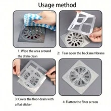 50个吸盘式排水过滤器，重型硅胶方形淋浴排水盖，防止堵塞，毛发收集过滤器，适用于浴缸和厨房，浴室配件，秋季浴室装饰，返校季装饰 - 灰色 - 查看 9