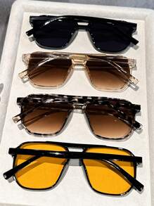 4pcs Women Plastic Pilot Frame Multicolor Street Style Classic Modern Simple Style Shades Basics Fall Winter All-Match Fashion Eyeglasses Combination For Street-Photography Beach Party Tropical Beach Vacay Suitable For All Face Shapes Decoration