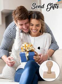 1/2pcs Custom Photo Round Stamp, Personalized Portrait Stamp, Customized Photo/Face Wooden Rubber Stamp, Picture Stamps Personalized, Diy Customized Stamp, Personalized Wedding Seal, Anniversary Stamps Personalized, Customizable Pet Stamps - Style a - View 6