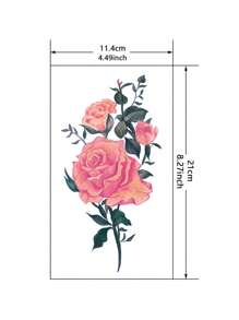 Set de 5 tatuajes temporales realistas en 3D de flores coloridas para el pecho, la pierna, la cintura, que ofrecen una sensación sexy diferente de manera instantánea
