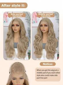 13x6英寸长卷发假发，耐热合成纤维，预拔毛发际线，高清蕾丝前假发，24英寸黑色合成纤维，每根发丝均预先拔毛，自然发际线，适合日常佩戴，高品质，是女孩、女性、角色扮演的理想之选，外观自然，优质柔软合成假发，适合圣诞节、新年、狂欢节、音乐节和其他场合。 - 彩色 - 查看 4