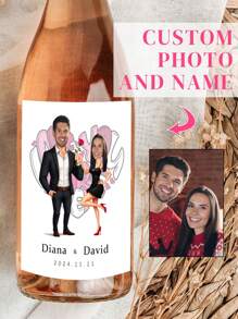 Customized Personalized Wine Bottle Labels, Personalized Face Wine Bottle Labels, Custom Wine Labels, Birthday Wine Labels, Engagement Wine Labels, Birthday Gifts, Personalized Wedding Wine Labels, Wedding Wine Labels, Wedding Gifts, Printed Wedding Gifts, Engagement Gifts,Wedding Essentials - Multicolor - View 89