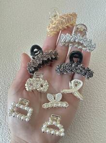 9 件装女孩水钻装饰发夹，适合女性刘海和半扎发型 - 彩色 - 查看 5