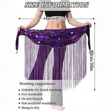 Phụ kiện đeo hông đính sequin họa tiết sóng ấn tượng và tua rua dài – Hoàn hảo cho múa bụng, lễ hội hóa trang và các sự kiện câu lạc bộ. - Nhiều màu - Xem 11