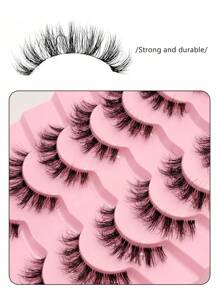 Asiteo 7 Pairs Luxury Soft False Eyelashes - Natural Look, Lightweight & Lengthening, Transparent Lash Band, Reusable, Easy To Apply, Suitable For Daily Makeup, Parties, Social Occasions, Also An Ideal Gift For Women - High Quality False Lashes - 自然纖長款 - 查看 6