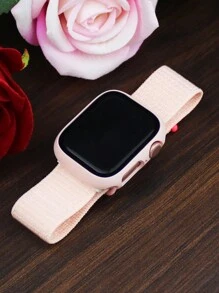 兼容 表带盒 男女款时尚运动柔软透气魔术自粘尼龙表带 + 磨砂纹理防摔防刮 PC 和钢化玻璃保护膜一体式表壳 兼容 40/41/42/44/45/46/49mm 替换表带盒 兼容 Series Ultra/11/10/9/8/7/6/5/4/Se 表带盒 可水洗表带 触摸感应表壳