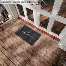 Welcome Mat Door Mats Outdoor With Non Slip Rubber Backing Front Door Mat Easy To Clean Indoor Doormat For Entrance,High Traffic Areas,Patio Black - Grey - View 2