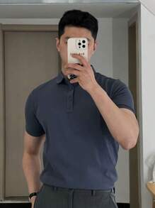 Basic UNISEX POLO Shirt - 藏蓝色 - 查看 1