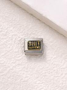 1 件不锈钢意大利模块手链组件，带有爱心、月亮、英文等图案，DIY 制作手链项链首饰，可自由搭配不同风格 - 義大利模組 - 查看 19