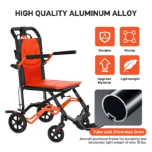 ShiningLove Super Lightweight Transport Wheelchair With Safety Lock,220 Lbs Capacity,Portable Folding Chair For Travel And Going Out - Black - View 2