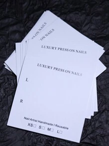 100 piezas/paquete Tarjetas de exhibición de arte de uñas para uñas postizas, tarjetas de papel blanco para exhibición de uñas falsas para accesorios de uñas y herramientas de exhibición de belleza de uñas - Blanco - Ver 2