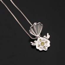 1pc Anime Mermaid's Melody 7-Color Pearl Necklace With Seashell Mermaid Princess Pendant, Suitable For Women & Girls For Daily Wear, Party, Gift