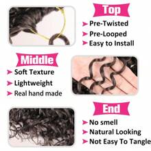 10/14/18/22 Inch Curly Crochet Hair Go Go Curl Crochet Hair For Women Deep Wave Braiding Hair, Synthetic Bohemian Crochet Braid Water Wave Crochet Hair Extensions