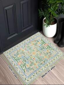 1 tấm thảm phong cách Bohemian hiện đại họa tiết hoa vườn Paris, thích hợp cho phòng khách, chống trượt, màu đỏ gỉ sét, in họa tiết trang trại cổ điển, thích hợp cho phòng ngủ, phòng ăn, ký túc xá, văn phòng, trang trí nhà cửa. - Màu xanh nhạt - Xem 4