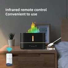 1 件 7 色火焰 USB 精油扩散器、3 定时芳香扩散器、夜灯扩散器、带芳香疗法和照明的超声波加湿器 - 带彩色氛围灯的 LED 加湿器，适用于卧室和旅行，适用于精油，断电保护，适用于家庭、办公室和宿舍 - 彩色 - 查看 11