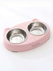 1 Personalized Pet Double Bowl With Customized Name Ornamental,Engraved,Stainless Stylish,Fashion,Colorful,Vintage,Cute,Contracted,Cuties Custom,Unique,Customized,Personalized Pet For Anniversaries,For Birthdays - Multicolor - View 10