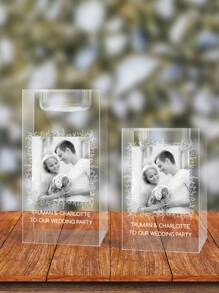 Customized Photo Crystal Candle Holder - A Wedding, Birthday Or Holiday Gift - Crystal Artwork Suitable For Weddings, Valentine's Day, Christmas, Thanksgiving, General Holidays, Father's Day, Mother's Day Decorations, 3D Crystal Photos To Cherish Eternal Memories - Višebojno - Prikaz 10