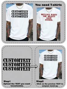 Camiseta personalizada para hombre, sube tu texto/mensaje/cita graciosa/bendición, camiseta blanca, regalo para fiestas, regalo de aniversario, uniforme de trabajo en equipo corporativo, atuendo para festival de música, regalo para él, camiseta de cuello redondo de corte holgado para hombre de manga corta, ropa para fiestas, camiseta blanca para hombre, ropa de primavera y verano
